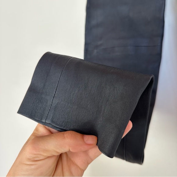 SABLYN Jessica Leather Zipper Pants in Navy Blue Size Small - Picture 6 of 13